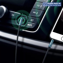 Cáp AUX 3.5mm bện Nylon bẻ góc 90 độ dài 1m Ugreen 60179