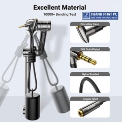 Cáp nối dài AUX 3.5mm TRRS bẻ bóc 90 độ dài 1m Ugreen 20494