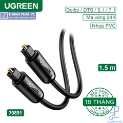 Cáp quang âm thanh Digital Optical Audio Toslink dài 1.5m Ugreen 70891