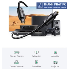 Cáp quang âm thanh Digital Optical Audio Toslink dài 2m Ugreen 70892