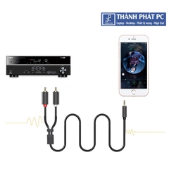 Cáp audio 1 ra 2 RCA (hoa sen) 3m Ugreen 10512