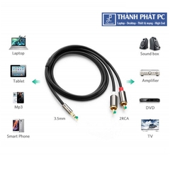 Cáp Audio 3.5mm to RCA dài 5m Ugreen 10591