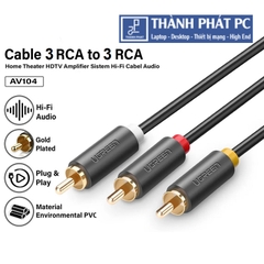 Cáp  AV 3 RCA sang 3RCA dài 1.5m Ugreen 10524