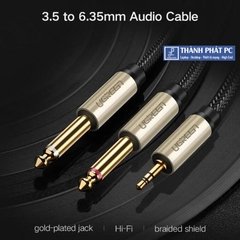 Cáp Audio 3.5mm sang 2 đầu 6.5mm dài 2m Ugreen 10615