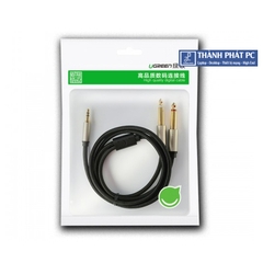 Cáp Audio 3.5mm sang 2 đầu 6.5mm dài 2m Ugreen 10615