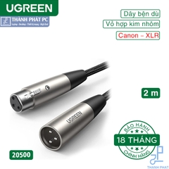 Cáp nối dài XLR 3pin âm dương bọc dù dài 2m Ugreen 20500