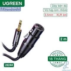 Cáp Micro 3.5mm to XLR âm bọc Nylon dài 2m Ugreen 20244