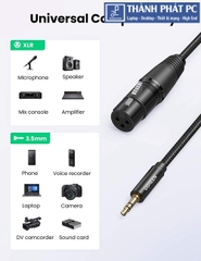 Cáp Micro 3.5mm to XLR âm bọc Nylon dài 1m Ugreen 20763
