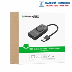 Card Sound USB 2.0 có điều khiển volume Mic&Loa dài 1m Ugreen 50599