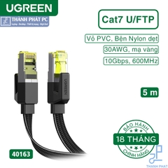 Cáp mạng Cat7 U/FTP đúc sẵn dẹt dài 5m Ugreen 40163