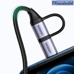 Cáp USB A sang Lightning+Type-C 3A dài 1m Ugreen 50792