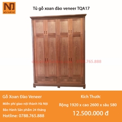 Tủ gỗ xoan đào Veneer TQA17