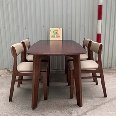 Bộ bàn ăn howard 4 ghế ăn bọc da bella - BBG29