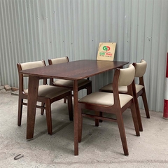 Bộ bàn ăn howard 4 ghế ăn bọc da bella - BBG29