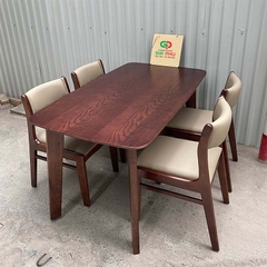 Bộ bàn ăn howard 4 ghế ăn bọc da bella - BBG29