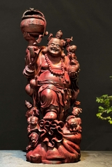 Tượng Phật Di Lặc Tam Phúc Gỗ Vương Mộc Tử Đàn đẹp