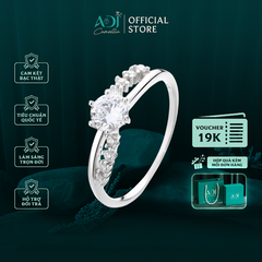 Nhẫn Bạc Nữ ADJ 925 Đính Đá Chủ Tròn 6 Chấu Phụ Kiện Trang Sức Nữ SN15606AD