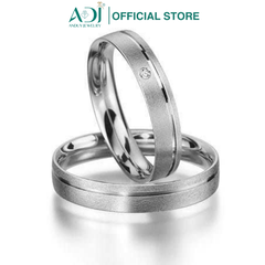 Nhẫn Đôi Bạc ADJ 925  Pure Love Đính Đá CZ Phụ Kiện Trang Sức Nữ Cao Cấp