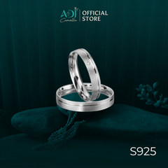 Nhẫn Đôi Bạc ADJ 925  Pure Love Đính Đá CZ Phụ Kiện Trang Sức Nữ Cao Cấp