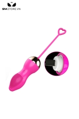 SMT530 - Trứng rung silicon gai có dây màu hồng dài 8cm sạc pin