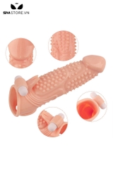 SMT471 - Bao cao su đôn dên có gai rung 2 động cơ dài 19 cm