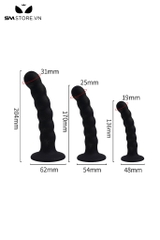 SMT119 - Đồ chơi hậu môn silicon với thiết kế dài 21cm màu đen
