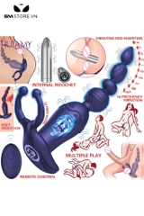 SMT1589 - Anal beads có 10 tần số rung dùng sạc điều khiển mini xa