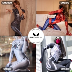 SMS009 - Cosplay người nhện bodysuit toàn thân, khóa kéo hở đáy