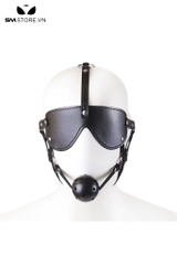 SMT1515 - Ball gag mix mặt nạ tình yêu chất liệu da PU có nấc chỉnh
