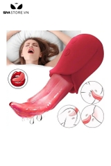 SMT658 - Lưỡi rung silicon siêu mềm màu đỏ dài 146mm với 10 chế độ rung