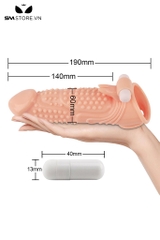 SMT471 - Bao cao su đôn dên có gai rung 2 động cơ dài 19 cm