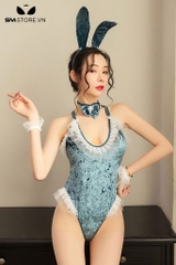 SMS349 - đồ ngủ cosplay thỏ cùng áo liền đan chéo sau lưng sexy