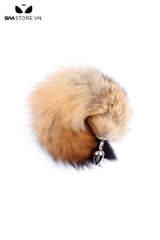 SMT286 - butt plug đuôi cáo lông xù màu nâu dài 40cm