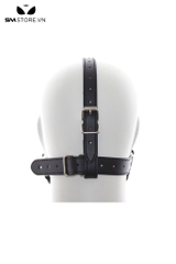 SMT1516 - Bit gag silicon xương chó có dây da PU vòng qua đầu