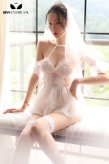 SMS451 - cosplay cô dâu với thiết kế tay áo trễ vai xuyên thấu