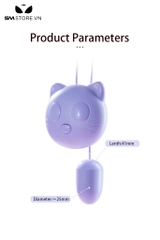 SMT1517 - Trứng rung 2 đầu mini 10 chế độ con mèo kích thích 3 điểm
