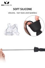 SMT433 - Sounding que rung niệu đạo silicon màu đen dài 34cm