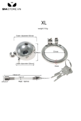 SMT289 - Khóa dương vật inox không gỉ dạng lồng kín có 4 size