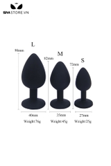 SMT710 - Phích cắm hậu môn silicon với đế hình tròn với 3 size khác nhau