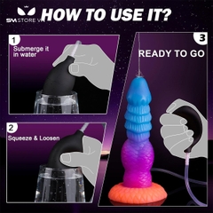 SMT1075 - Dương vật giả silicon phát sáng bắn tinh dính tường