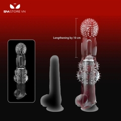 SMT1495 - Bao cao su rung gai ở đầu mix thân có gân và quai đeo