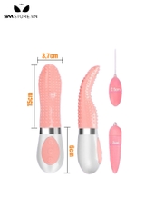 SMT513 - Luỡi rung silicon có gai màu hồng sạc pin tiện lợi