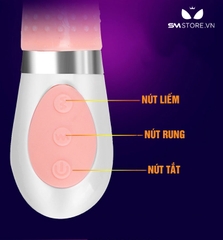 SMT513 - Luỡi rung silicon có gai màu hồng sạc pin tiện lợi