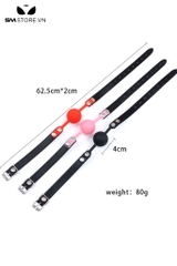 SMT022 - ball gag silicon đường kính 4cm 3 màu đen đỏ hồng