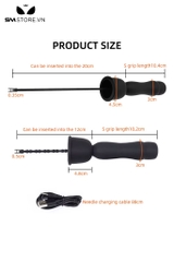 SMT433 - Sounding que rung niệu đạo silicon màu đen dài 34cm