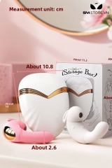 SMT495 - Máy rung hút 2 đầu silicon hình con thỏ sạc điện dài 14cm