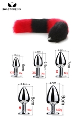 SMT043 - butt plug đuôi cáo cosplay 4 khúc và phích cắm hậu môn trơn