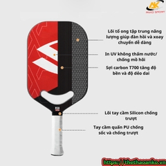 Vợt pickleball AMA sợi carbon T700 PRO