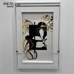 Bàn ăn gấp gọn treo tường 2 tranh từ 60x90cm cao 75cm Bagan MIN02 Phủ melamine màu trắng bóng
