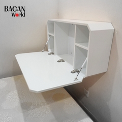 Bàn học gấp gọn treo tường khung kệ ngăn hộp Bagan THL